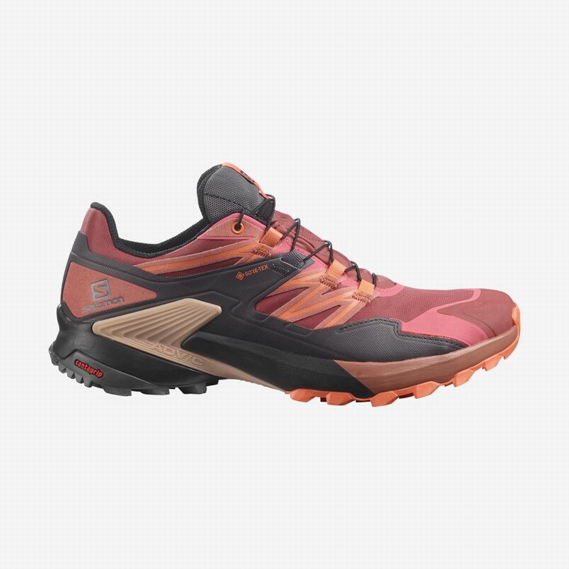 Salomon WINGS SKY GORE-TEX - Womens Trail Running Shoes - Red/Black - NZ (74532-AQJL)